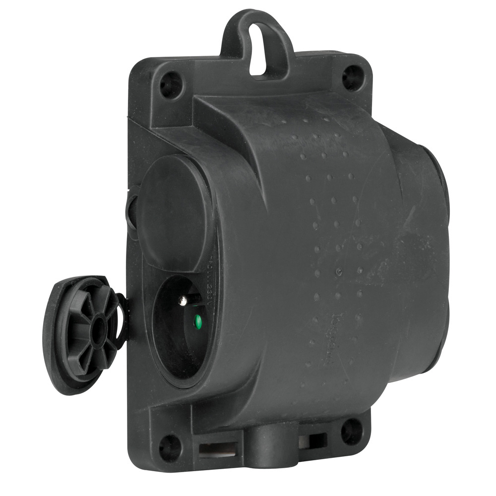 LEGRAND 050480, Rubber Multiple Socket Block, 4 x 2P+E, 16 A, SUSpension Ring, Black