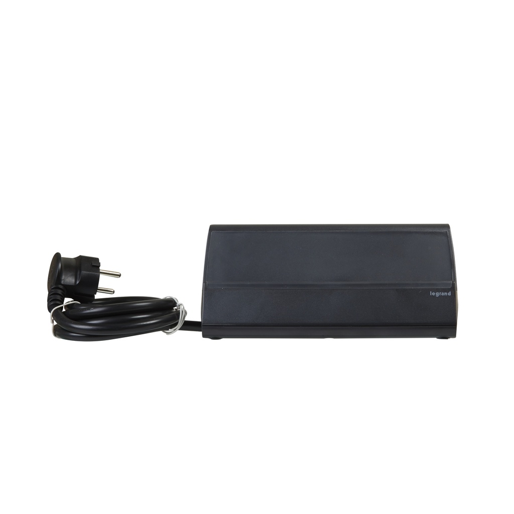 Legrand 694811, Stativ Multifuncțional Germania Birou Cu Priză Germania 10A, 3X2P+T, 2 XUSB2, 4A, Comutator, 1.5 m, Negru