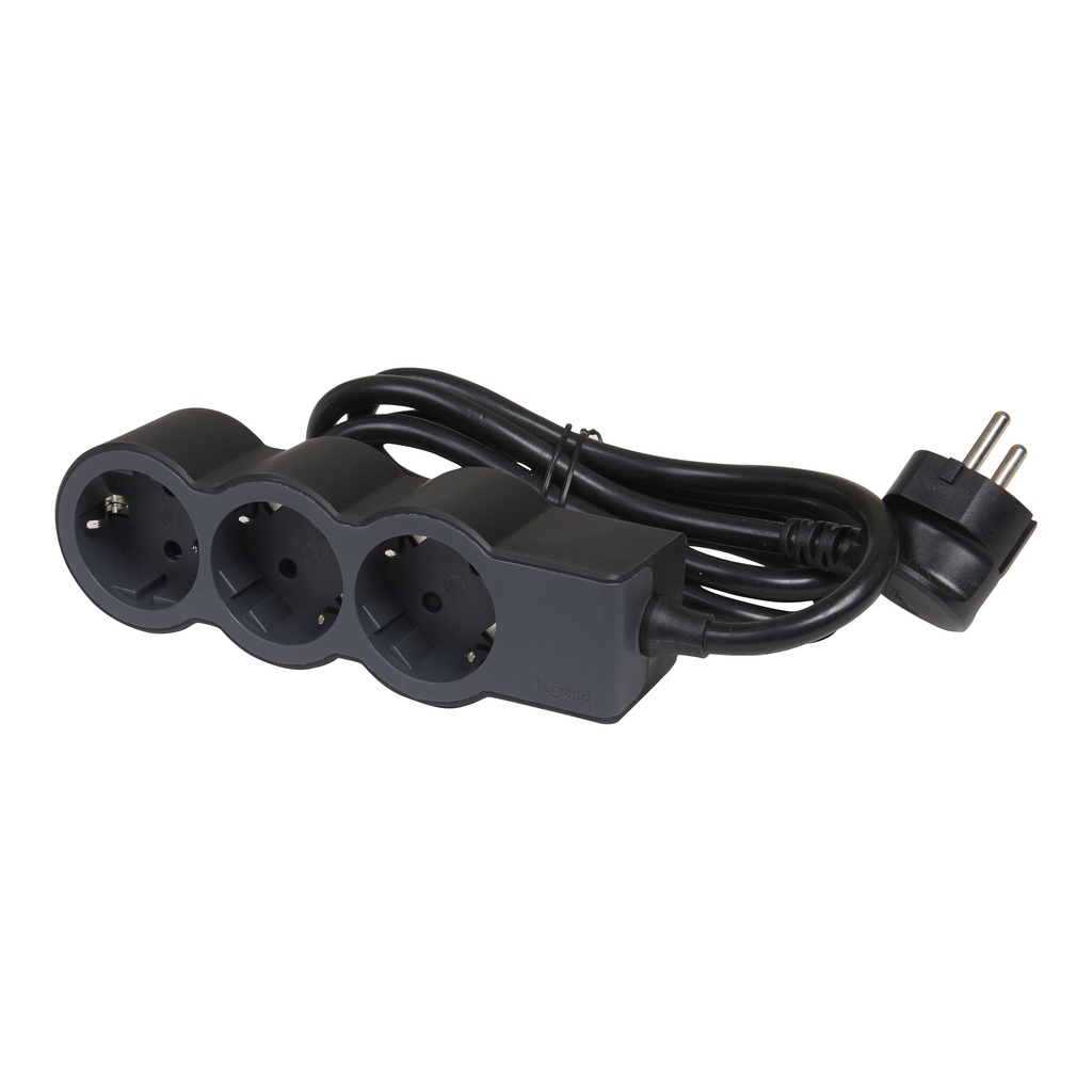 LEGRAND 694568, Mobile Multi, Socket Block Standard 3 x 2P+E 5m Black