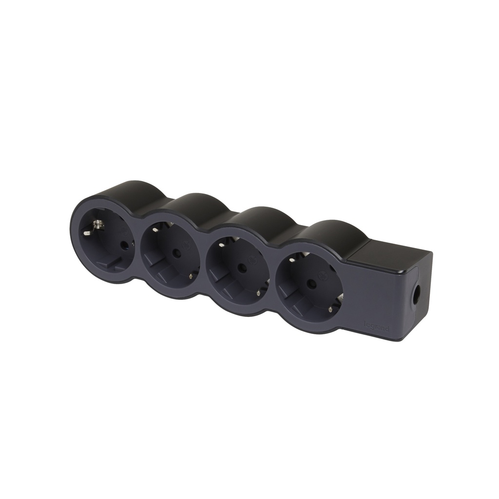 LEGRAND 694576, Mobile Multi, Socket Block Standard 4 x 2P+E Black