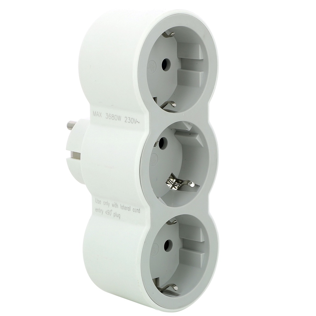 Legrand 694518, Bloc Priza Triplă Frontală Standard 2P+T, 16A, Alb-Gri