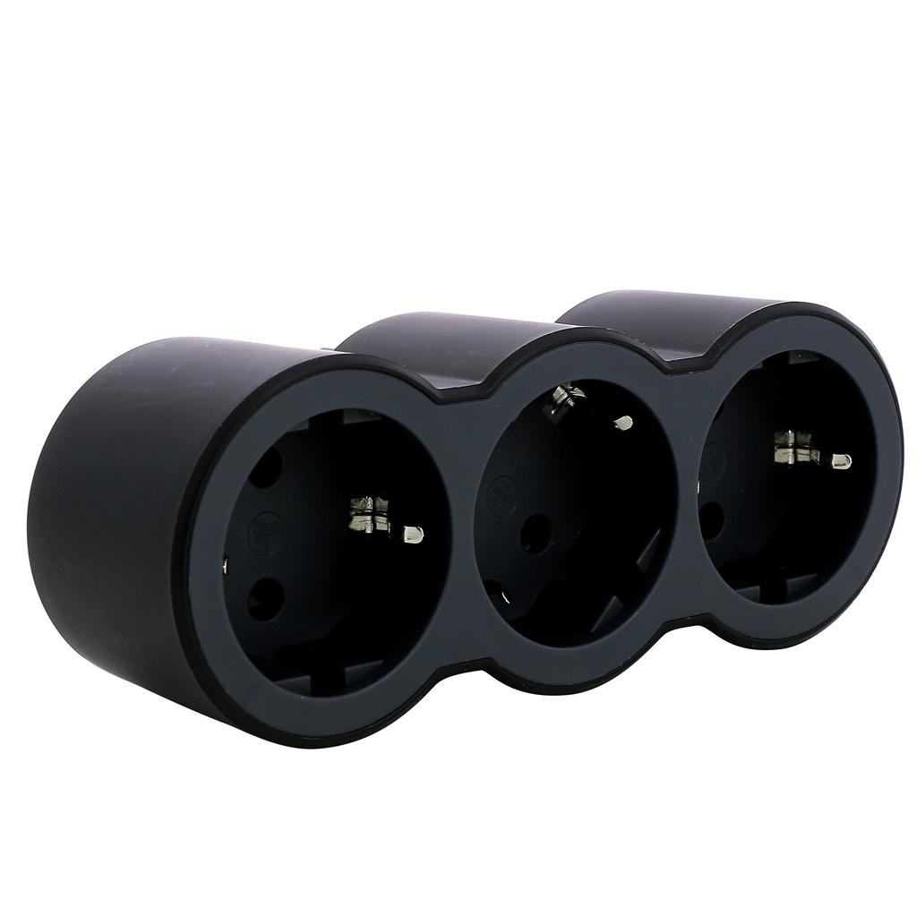 Legrand 694519, Bloc Priza Triplă Frontală Standard 2P+T, 16A, Neagra