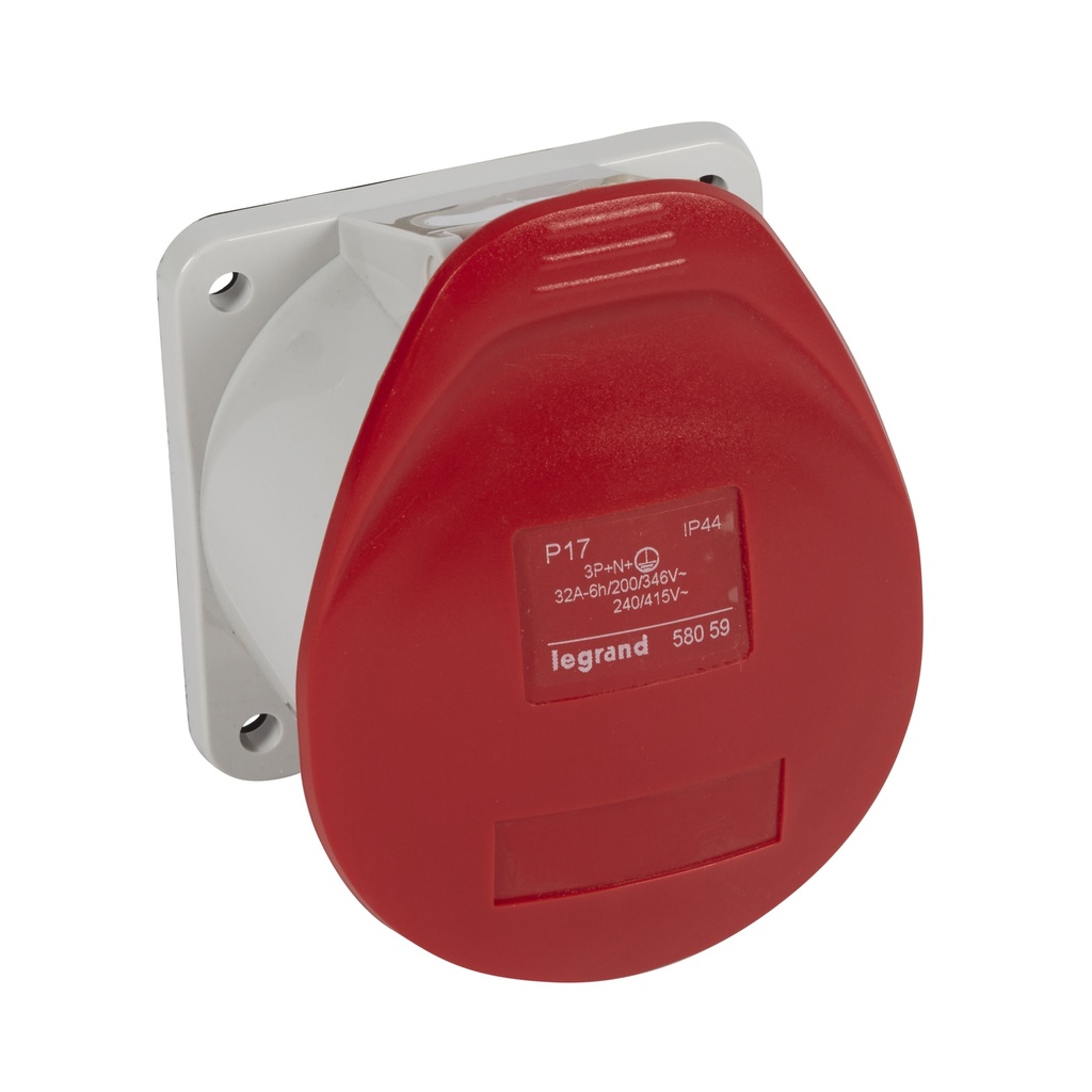 LEGRAND 058059, Interlocking Socket with Switch P17, IP44, 380/415 V, 32 A, 3P+N+E