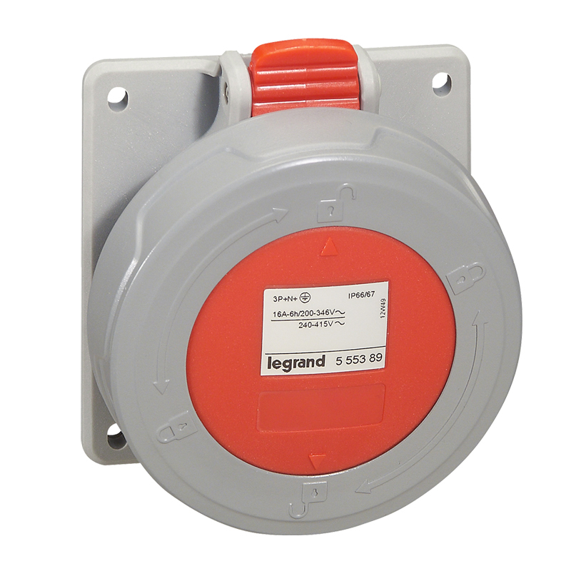 Legrand 555489, Priza Pentru Usa Germania Tablou P17 IP66/67 380/415 V, 32 A, 3P+N+E