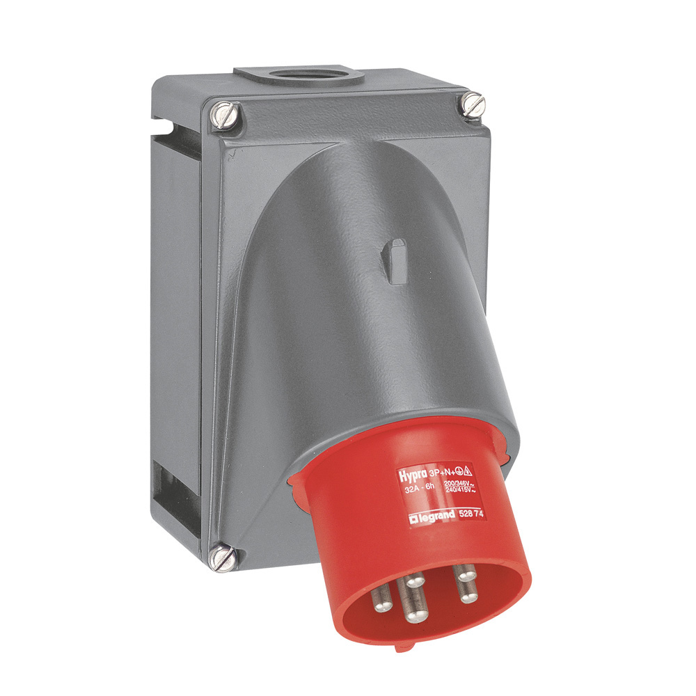 Legrand 052874, Intrare Panou Aparent Hypra IP 44 380/415 V, 32 A 3P+N+E, Plastic
