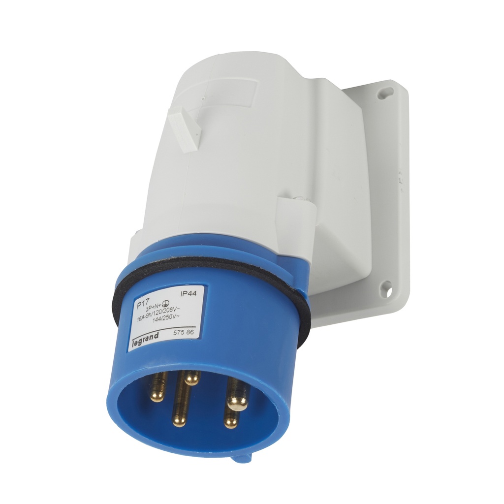 Legrand 057586, Fisa Fixa P17 IP 44 200/250 V, 16 A, 3P+N+E