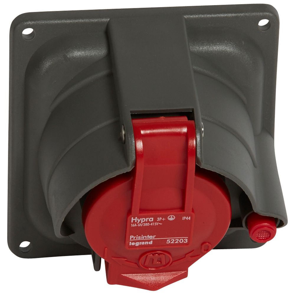 Legrand 052203, Priză Prisinter Cu Montare Pe Panou Hypra IP 44- 380/415 V, -16 A 3P+E, Plastic