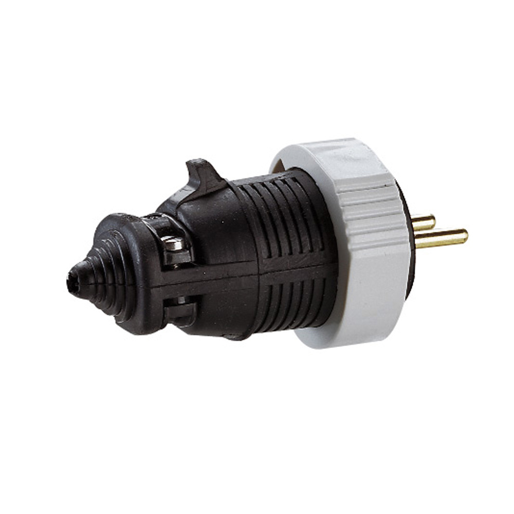 LEGRAND 050248, ML Plug, 2P+T, 16 A, Rubber, Side Outlet, IP 65, Black