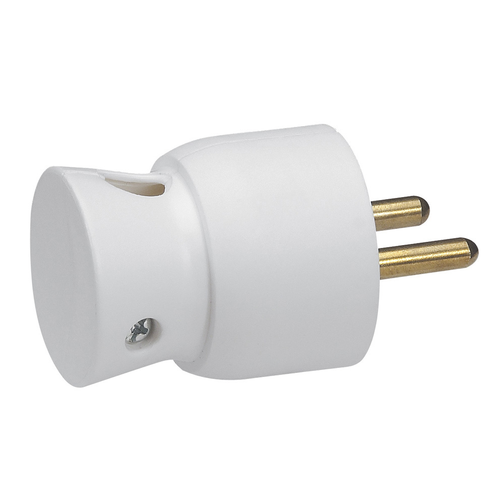 LEGRAND 050416, 2P+T 16A Franco - Belgian Plug with Side Outlets, White Plastic