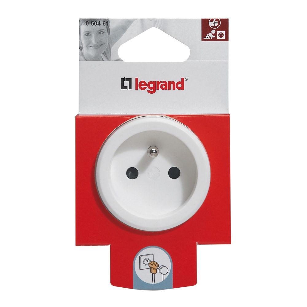 Legrand 050461, Fișă Cu Funcție Dublă, 250 V, 16 A Cu 2P+T 16 A, Alb