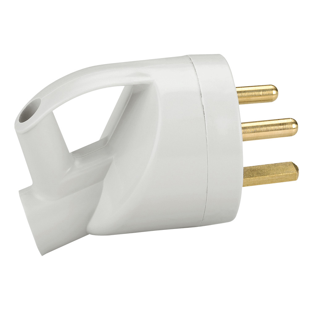 LEGRAND 055002, Plug with Ring, 20 A, 2P+T, IP44, IK08, Handle with Side Outlet