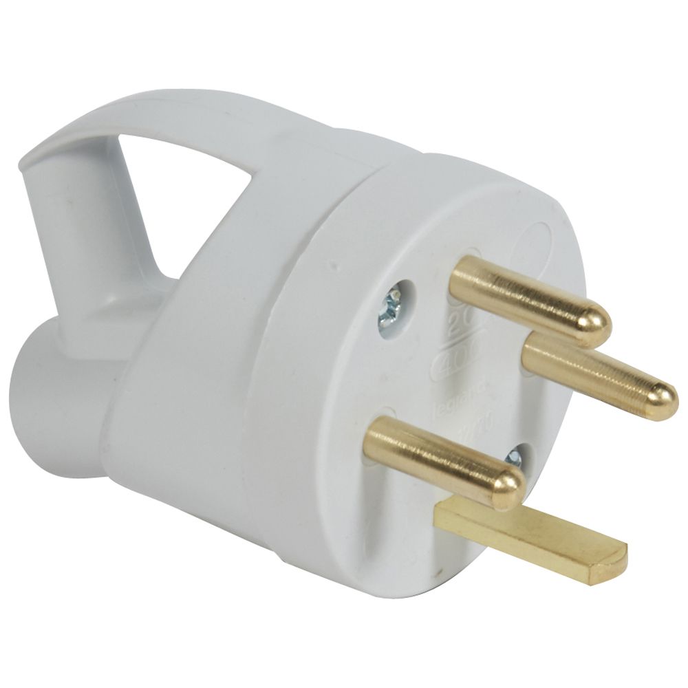 LEGRAND 055012, Plug with Ring, 20 A, 3P+T, IP44, IK08, Handle with Side Outlet
