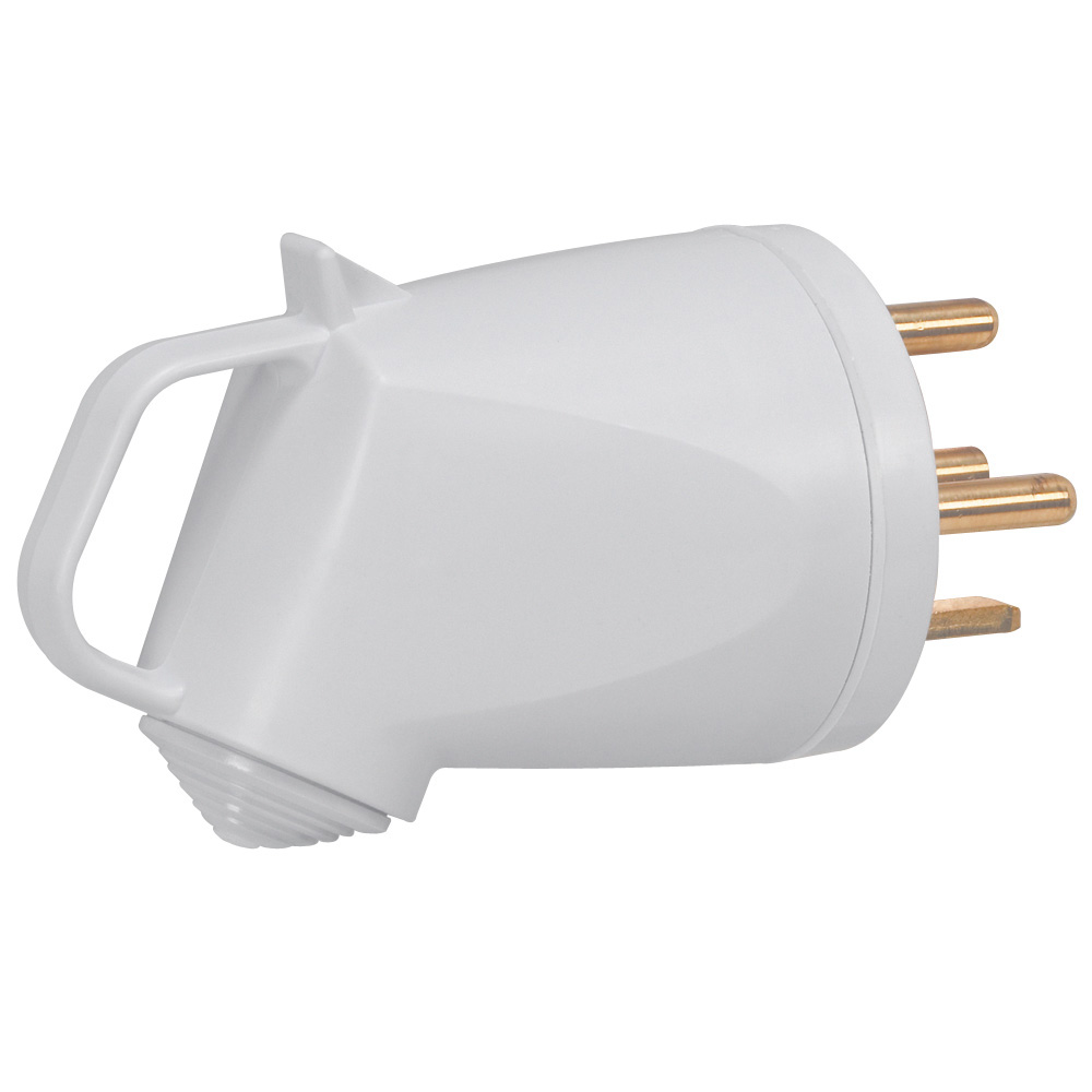 LEGRAND 055855, Plexo 32 A Plug, 3P+T, IP44, IK08, Handle with Side Outlet, Gray