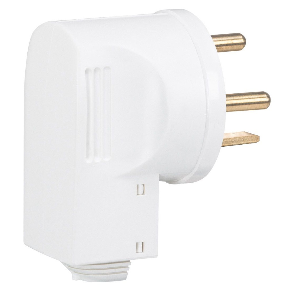 Legrand 090116, Fișă 20 A, 3P+T, Plastic, Cu Clemă De Cablu, Ieșire Laterală, Alb