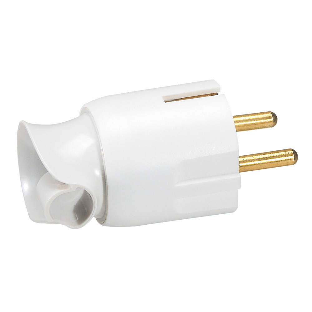 Legrand 050172, Fişă 2P+T, 16 A, Cu Accesoriu De Orientare Cablu, Albă, Cu Etichetare Gencod