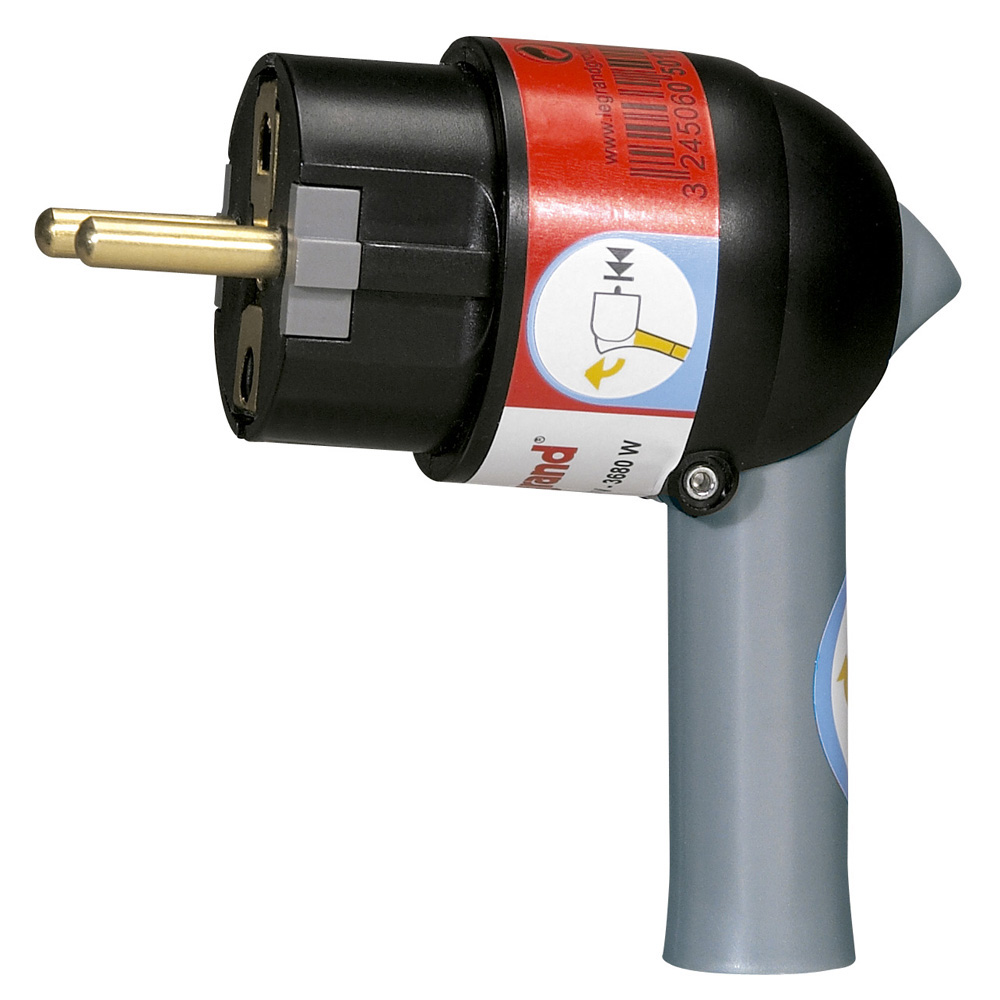 LEGRAND 050176, 2P+T Plug, 16 A, For Easy Removal, Black, Gray, with Gencode Labeling