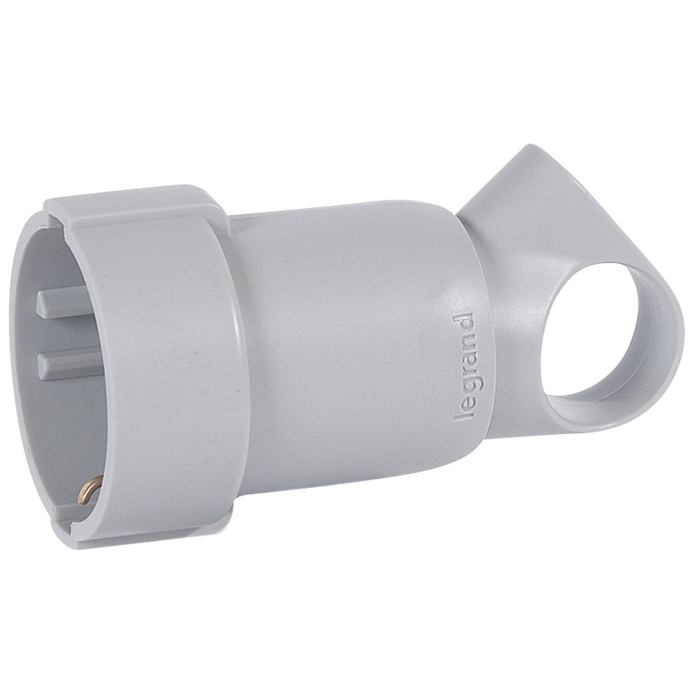 Legrand 050325, Priză Mobilă 2P+T 16 A Cu Inel De Extragere, Gri, Pachet
