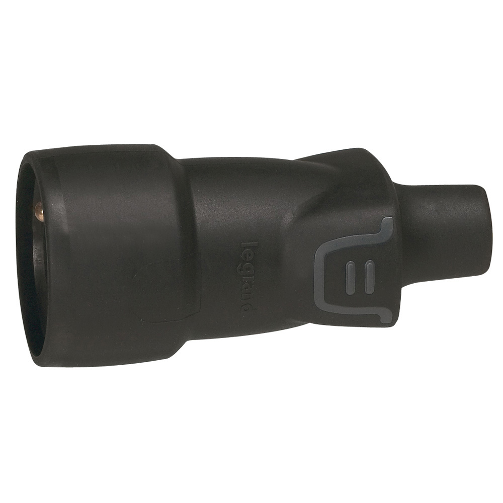 Legrand 050446, Prelungitor, 16 A, Cauciuc, Ieșire Dreaptă, IP 44, IK 08, Cablu Ø2, 5 mm²