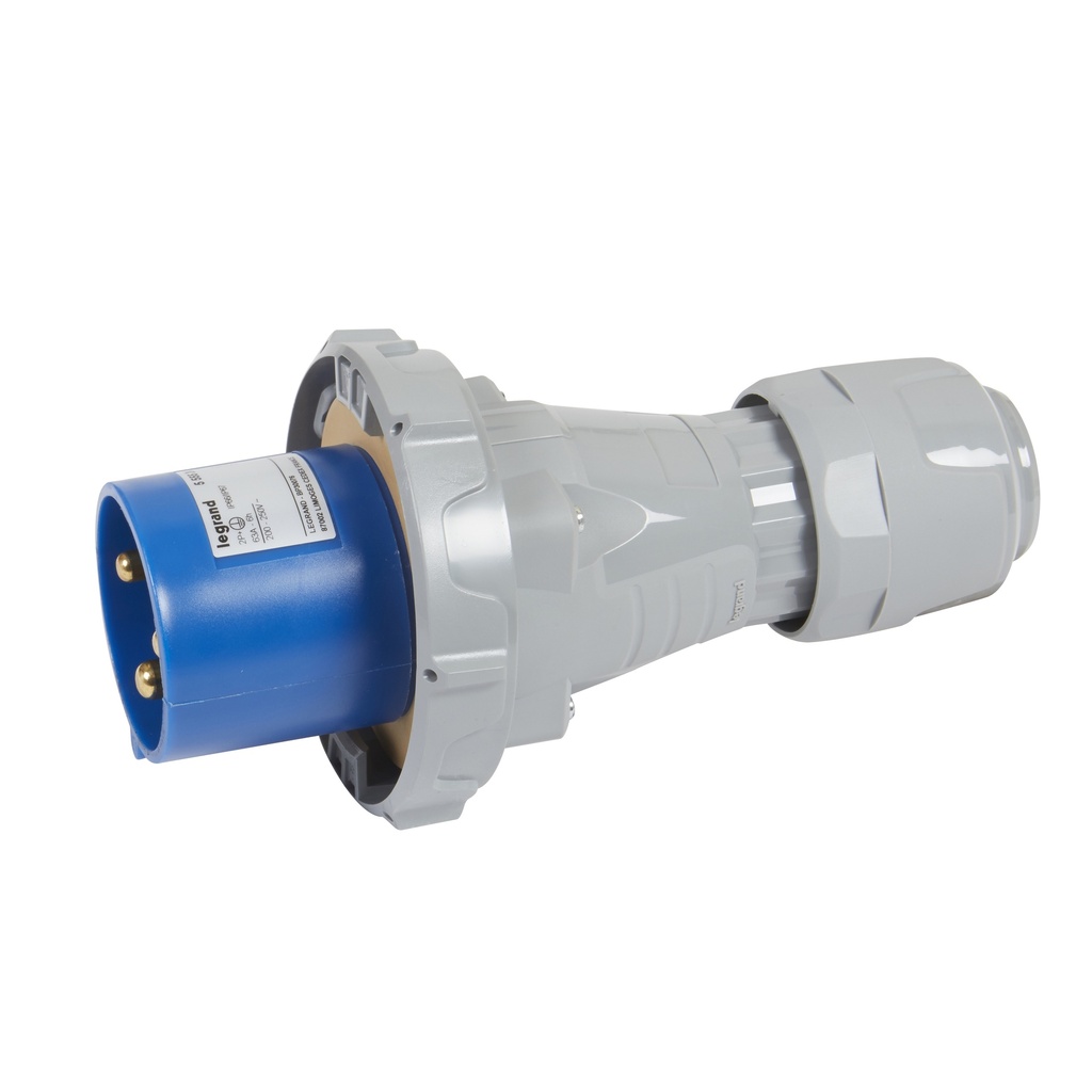LEGRAND 555524, Straight Plug 63A 2P+Pe 230V IP67