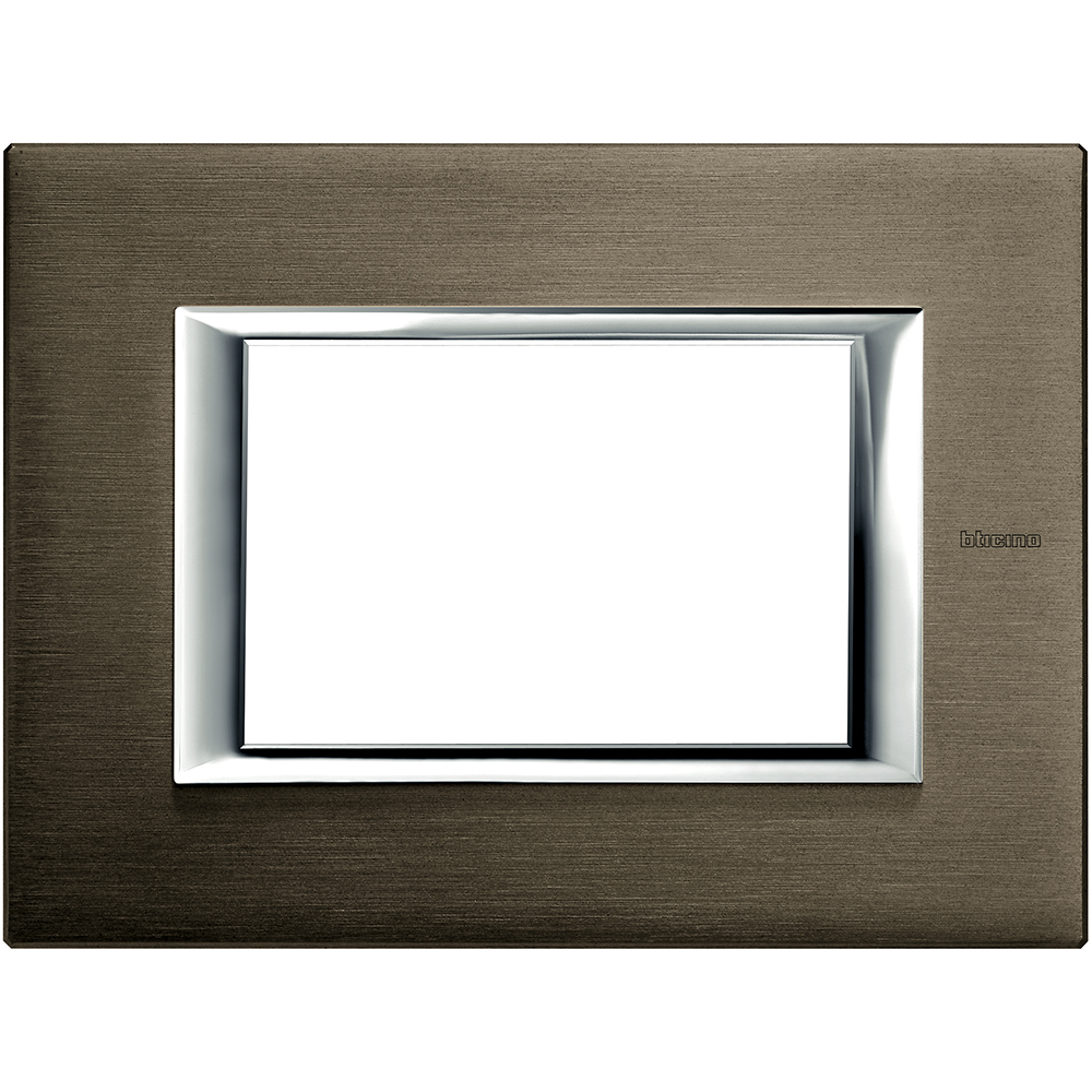BTICINO HA4803BR, Axolute Rectangular Frame, Anodized Aluminum, 3 Modules, Bronze
