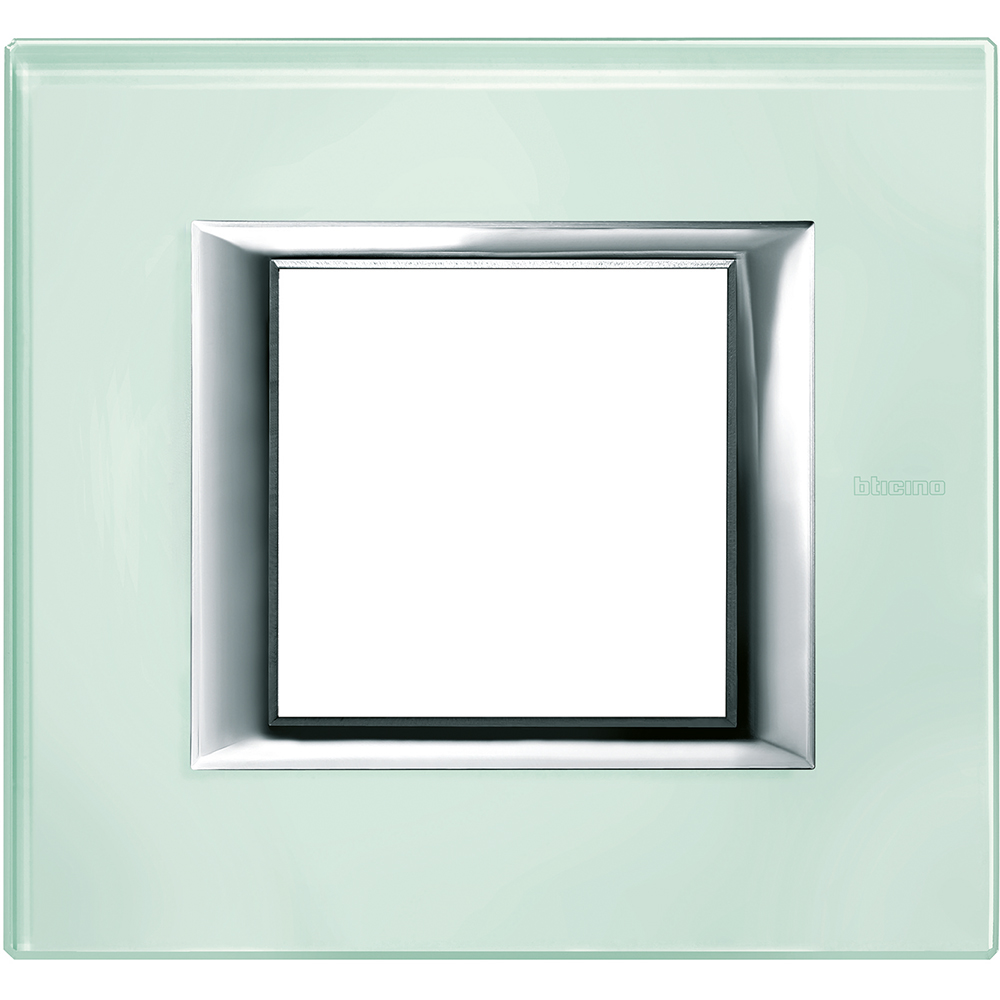 BTICINO HA4802VKA, Axolute Rectangular Glass Frame, 2 Modules, Crystal