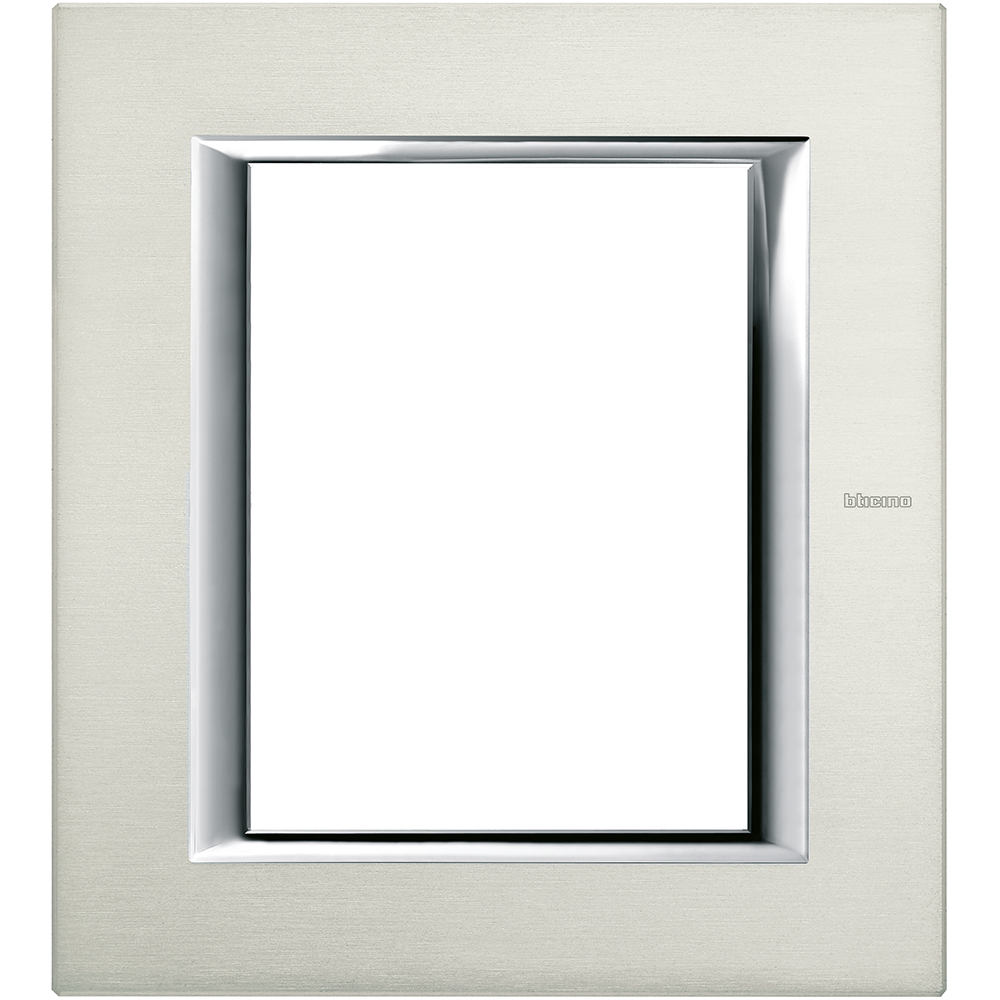 BTICINO HA4826XC, Axolute Glossy Aluminum Rectangular Frame 3+3 Modules, Natural
