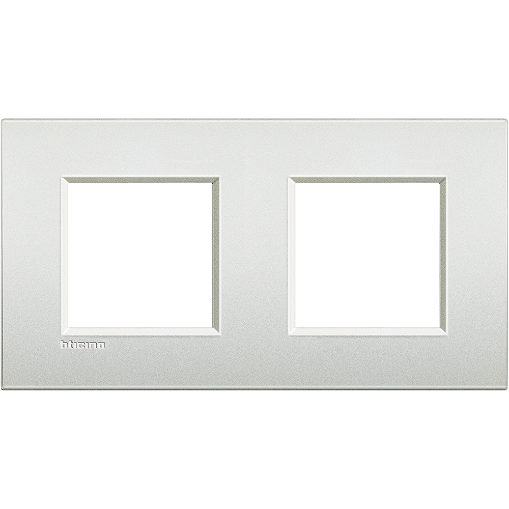 BTICINO LNE4802M2PR, Living Light Air 2+2 Frame with 71 mm Spacing, Pearl White
