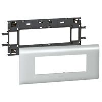 Legrand 011216, Suport și Ramă pentru Mosaic, pentru DLP din Aluminiu cu Capac 85 mm, 6 Module