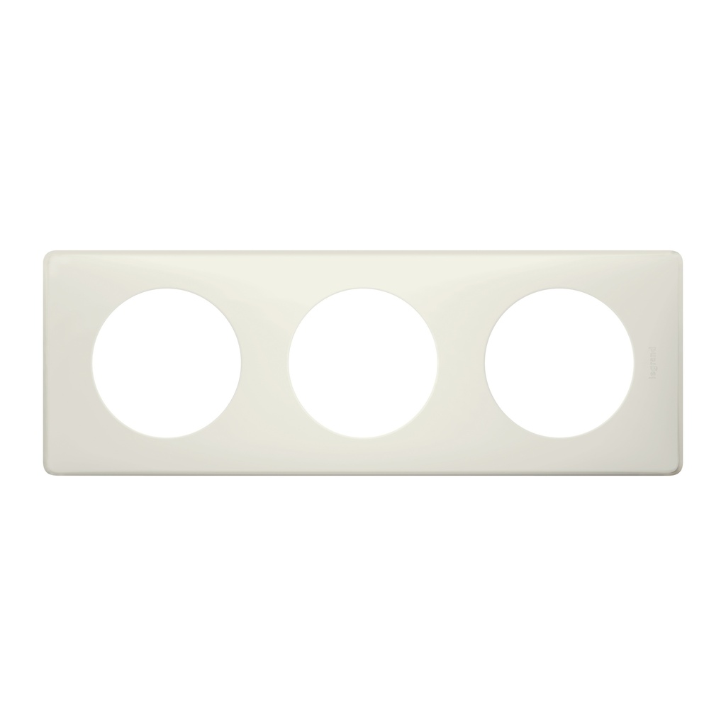 Legrand 066703, Placă Céliane, „Powder”, 3 Module, Creta