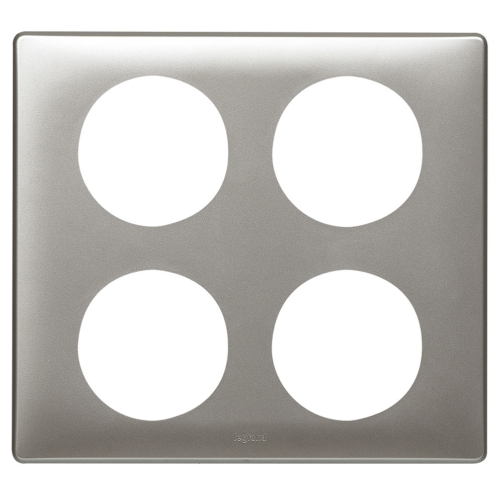 Legrand 068968, Placă Céliane, Metal, 2 pentru 2 Module, Titan