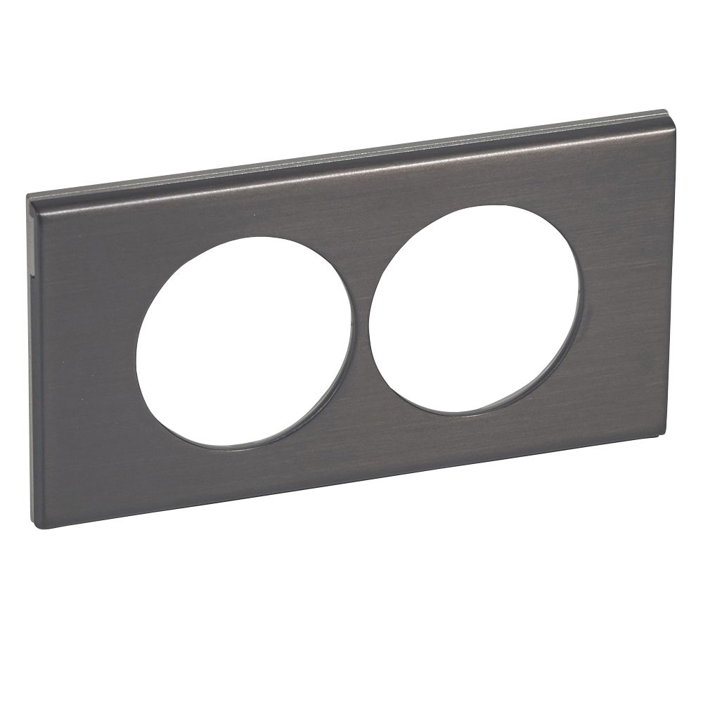LEGRAND 069038, Céliane Plate, Materials, 2 Modules, for Renovation, Black Nickel