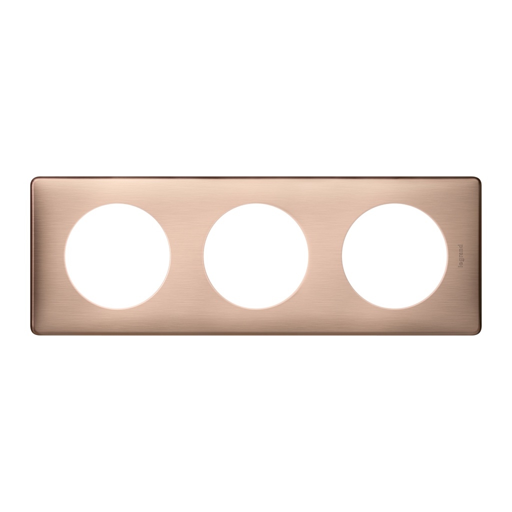 Legrand 068993, Placă Céliane, Metal, 3 Module, Cupru
