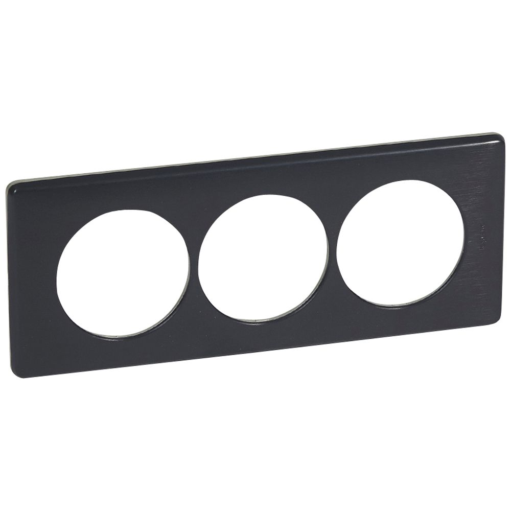 LEGRAND 068989, Céliane Plate, Metal, 3, Gang for Renovation, Carbon