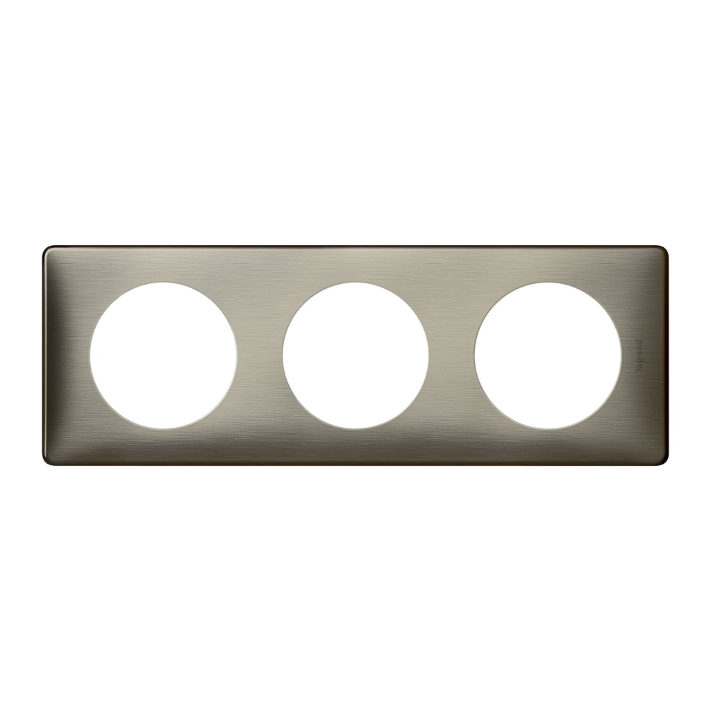 LEGRAND 068973, Céliane Plate, Metal, 3 Outlets, Tungsten