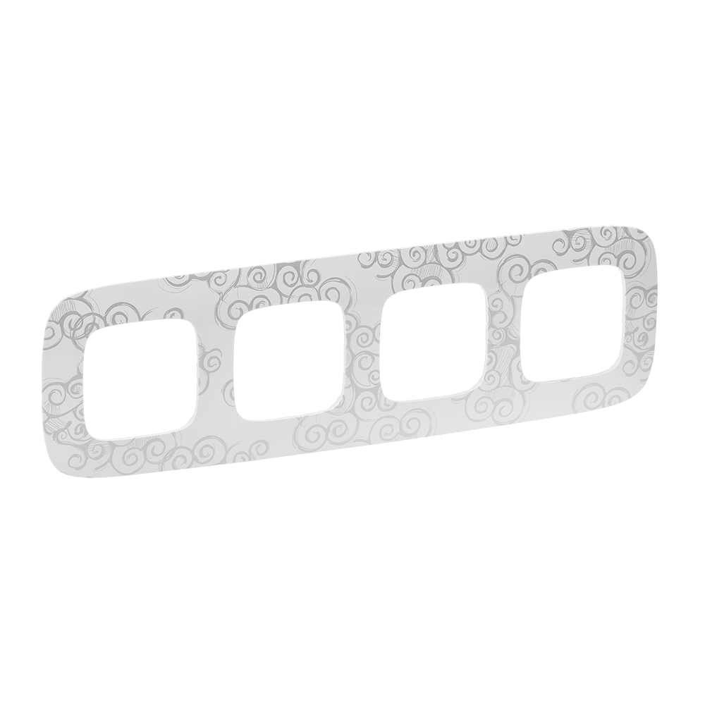 Legrand 754344, Ramă Valena Allure, 4 Module, Crom Narcis