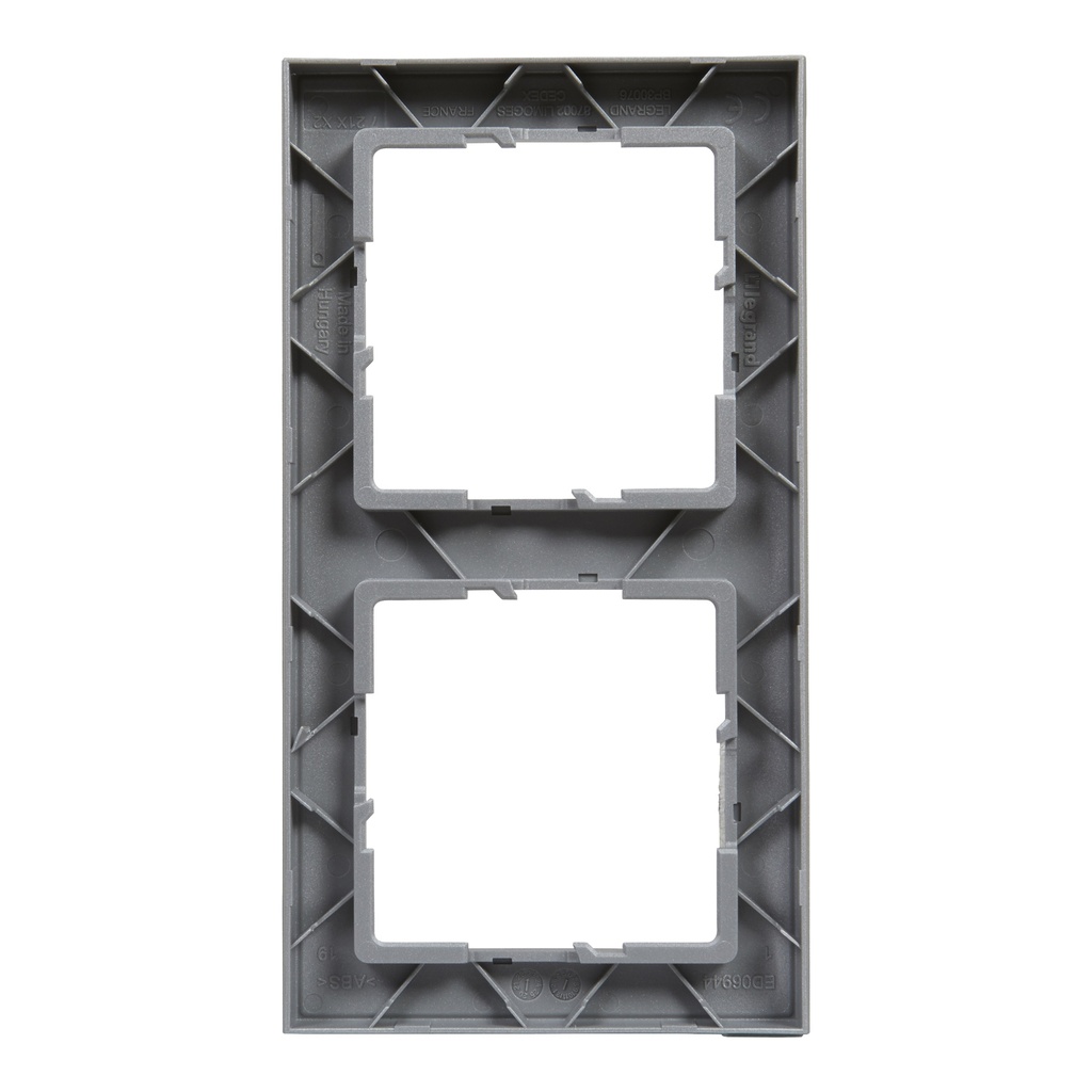LEGRAND 721512, 2 Modules Frame, Aluminum