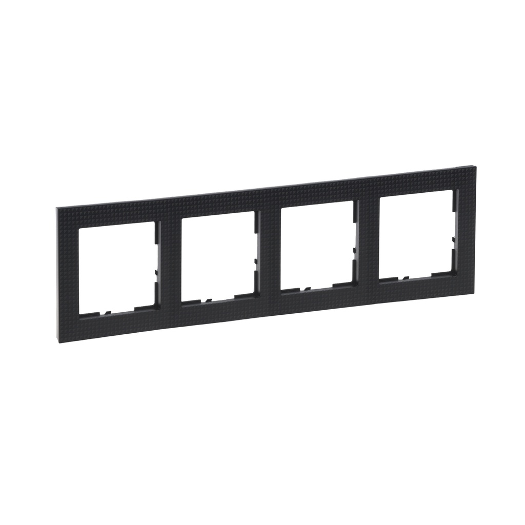 LEGRAND 721574, 4 Modules Frame, Black Checkered