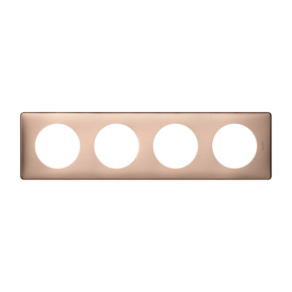 LEGRAND 068994, Céliane Plate, Metal, 4 Modules, Copper