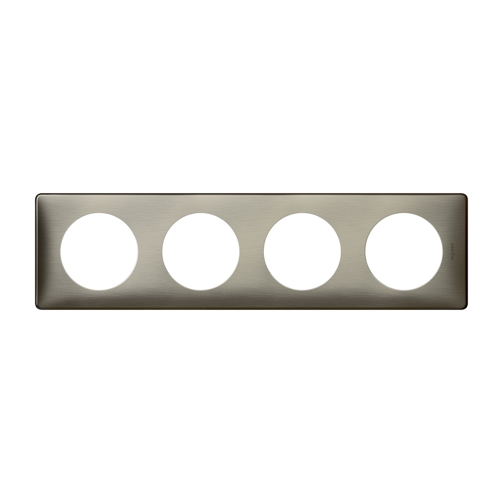 Legrand 068974, Placă Céliane, Metal, 4 Module, Tungsten