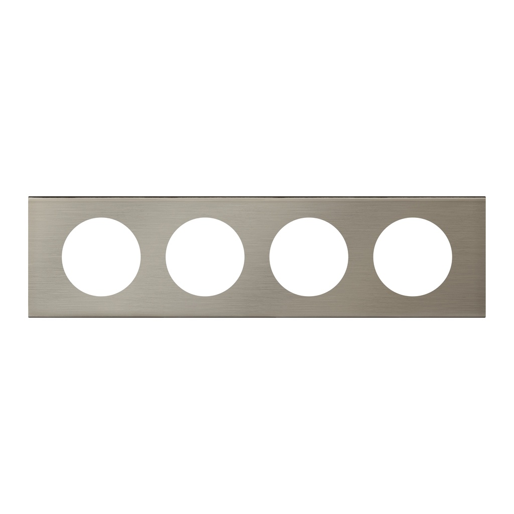 LEGRAND 069104, Céliane Plate, Materials, 4 Modules, Brushed Stainless Steel