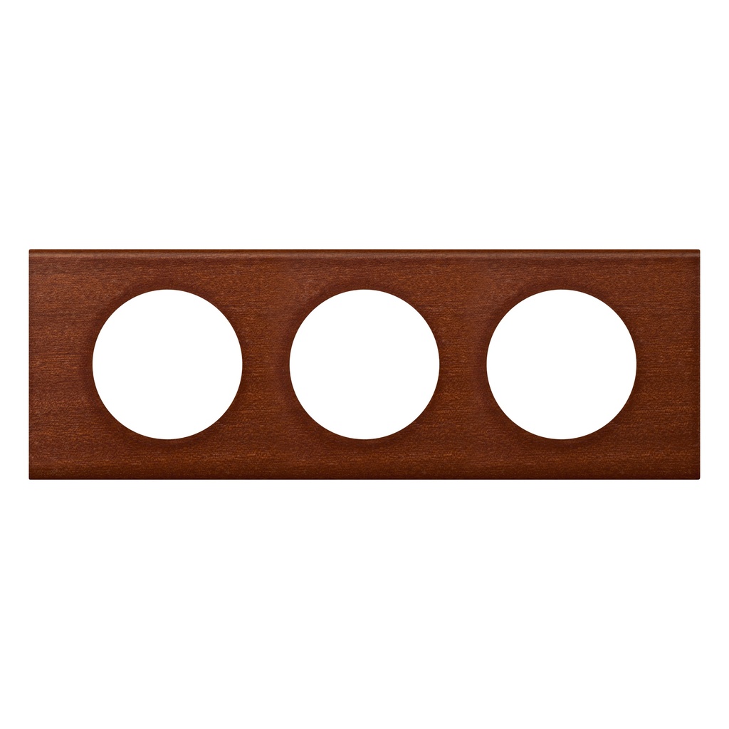 LEGRAND 069223, Céliane Plate, Materials, 3 Modules, Mahogany