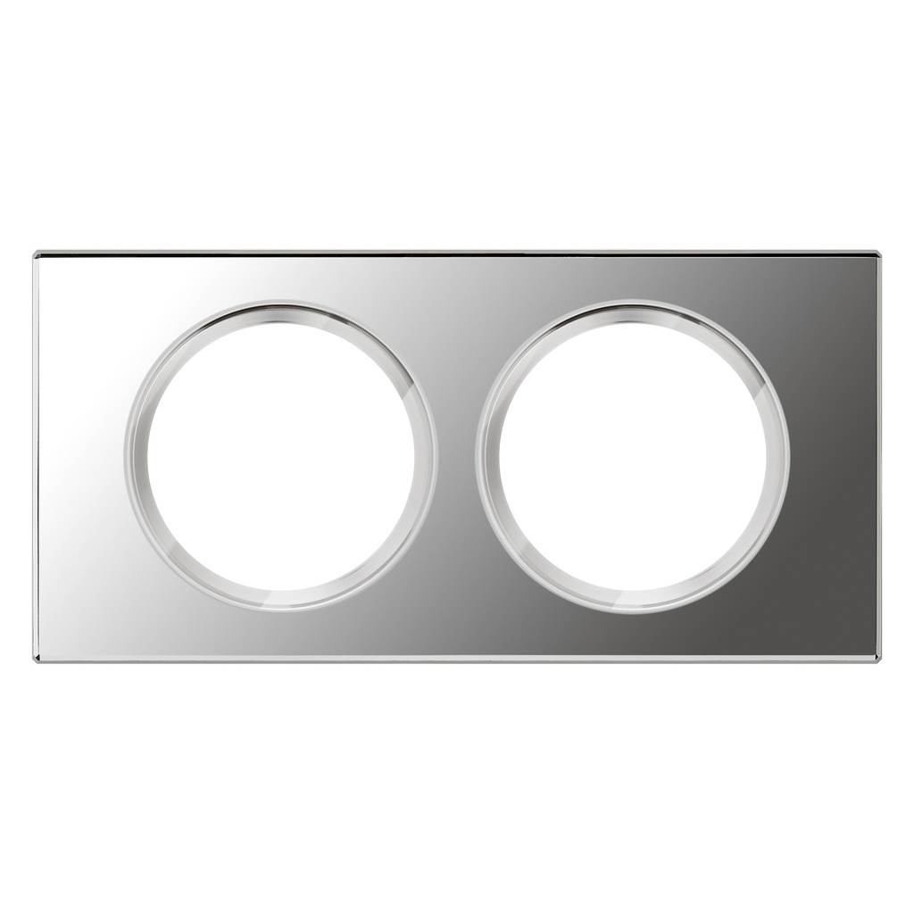 LEGRAND 069122, Céliane Plate, Materials, 2 Modules, Mirror Glass
