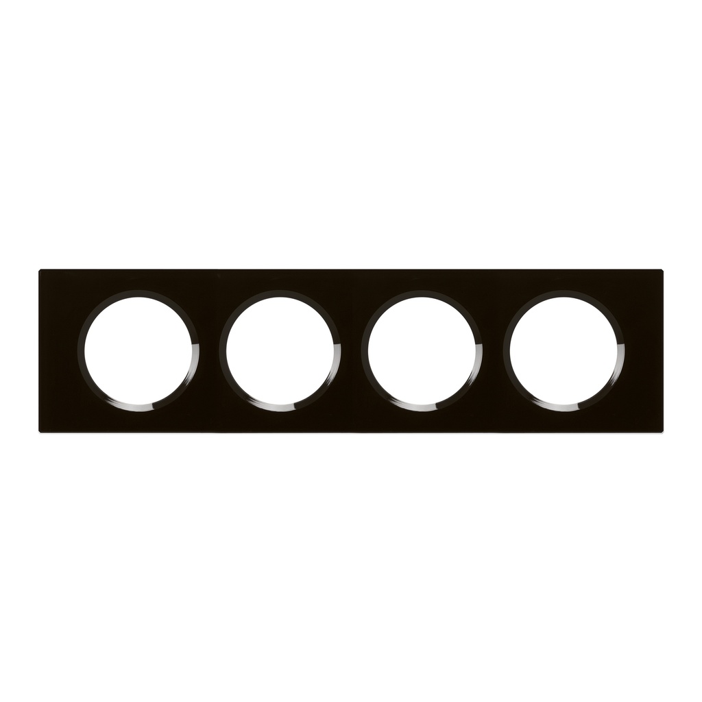 LEGRAND 069304, Céliane Plate, Materials, 4 Modules, Black Piano Glass