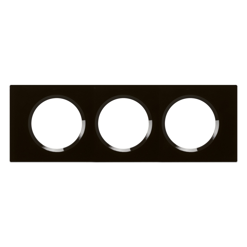 Legrand 069303, Placă Céliane, Materiale, 3 Module, Sticlă Negru Pian