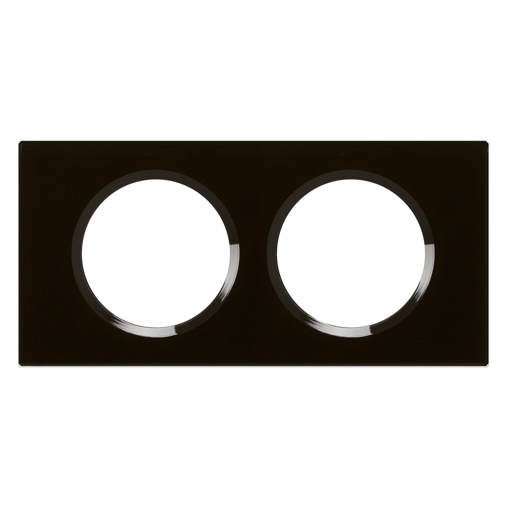LEGRAND 069302, Céliane Plate, Materials, 2 Modules, Black Piano Glass
