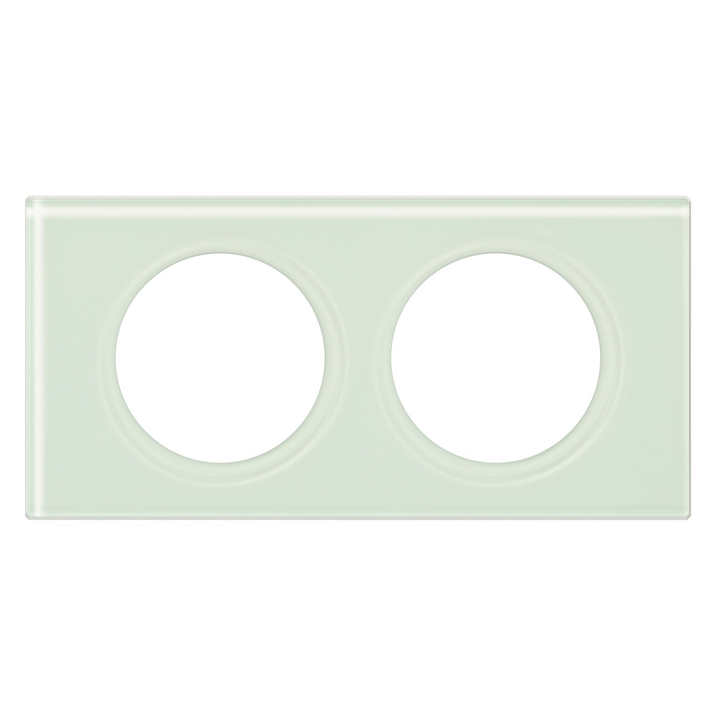 Legrand 069312, Placă Céliane, Materiale, 2 Module, Sticlă Caolin