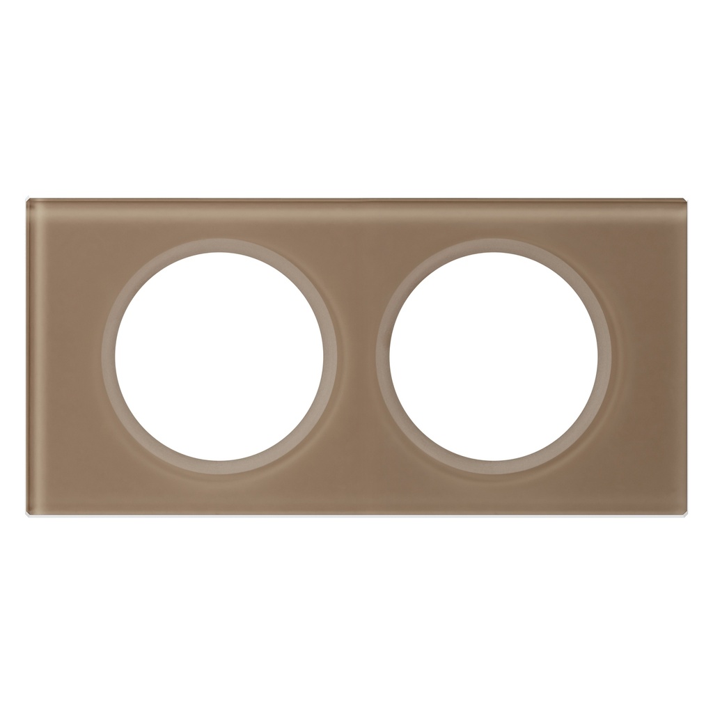Legrand 069462, Placă Céliane, Materiale, 2 Module, Sticlă Mocha