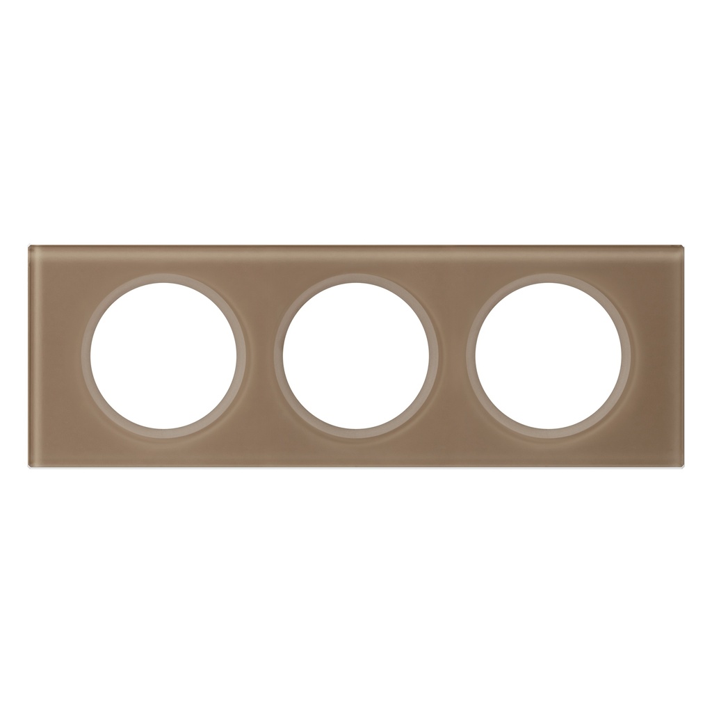 Legrand 069463, Placă Céliane, Materiale, 3 Module, Sticlă Mocha