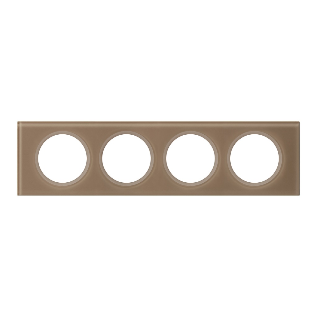 Legrand 069464, Placă Céliane, Materiale, 4 Module, Sticlă Mocha
