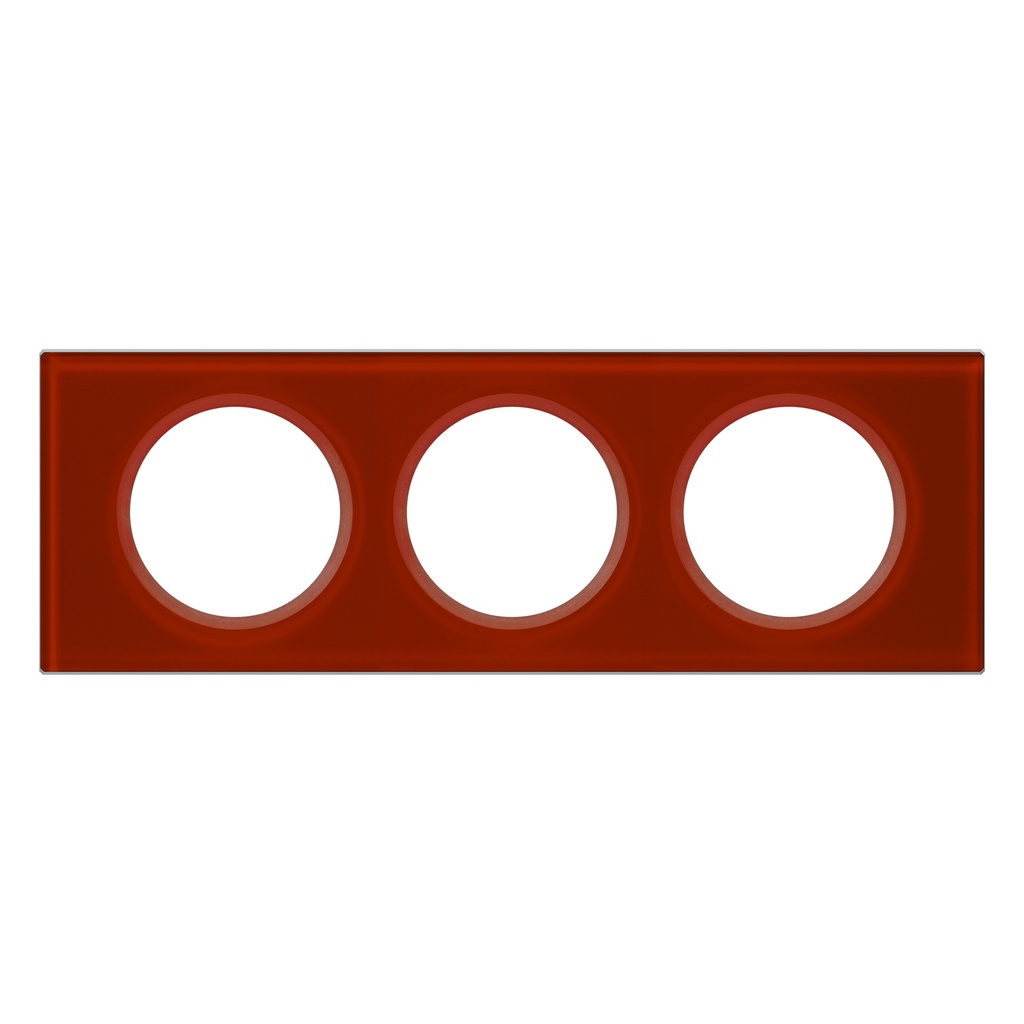 LEGRAND 069473, Céliane Plate, Materials, 3 Modules, Carmine Glass